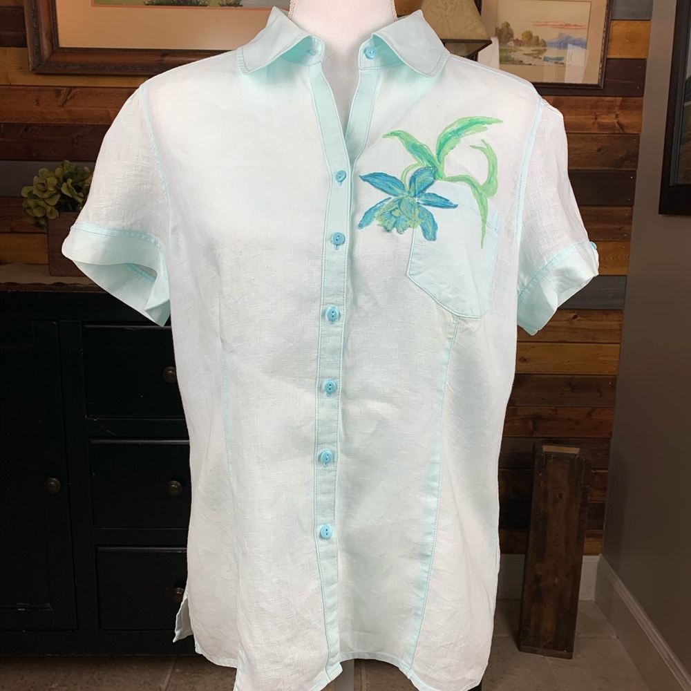 Kim Rogers Hand Painted Linen Shirt